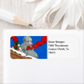 シルバープードルクリスマスラベルシールラベル ラベル (インサイチュ)