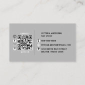 シルバーヘアグリッタードリップタイポグラフィスタイリストサロン 名刺 (裏面)