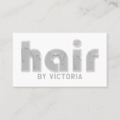 シルバーヘアグリッタードリップタイポグラフィスタイリストサロン 名刺 (正面)