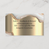 シルバーヘアドレッサーグラディエントグリッター モダン 名刺 (裏面)