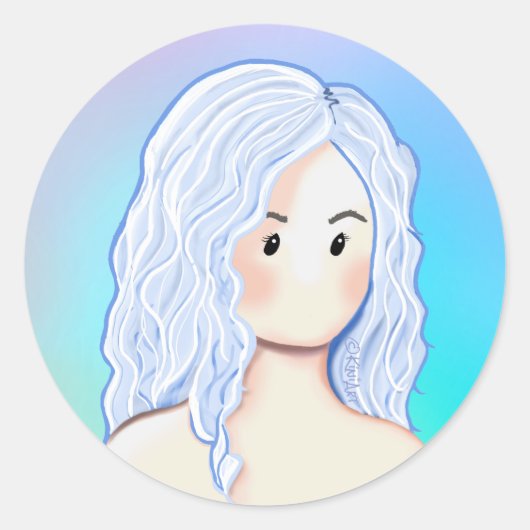シルバーヘア美しい ラウンドシール (正面)