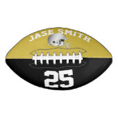 シルバーヘルメット金ゴールドブラック・カスタム アメリカンフットボール (正面)