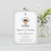 シルバーベイビーチャロの洗礼と誕生日招待状 招待状 (スタンド正面)