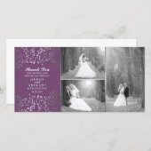 シルバーベビーの息結婚の写真ありがとう サンキューカード (正面/裏面)