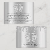 シルバーベビーシャワーガールボーイギフトカード ノートカード (正面/裏面)