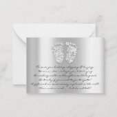 シルバーベビーシャワーガールボーイギフトカード ノートカード (正面)