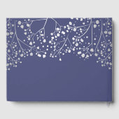 シルバーベビーズブレスエレガントフローラネイビー結婚ズ ゲストブック (裏面)