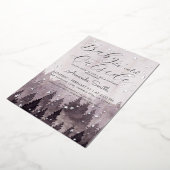 シルバーベビー外は寒い女の子の赤ちゃんシャワー 箔招待状 (回転した状態)