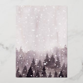 シルバーベビー外は寒い女の子の赤ちゃんシャワー 箔招待状 (裏面)