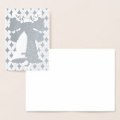 シルバーベルとダイヤモンドのクリスマスカー空白のド 箔カード (ディスプレー)