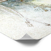 シルバーベルと教会のヴィンテージクリスマス ポスター (角)