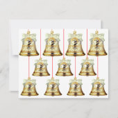 シルバーベルと金ゴールドベルクリスマスカード ノートカード (正面)