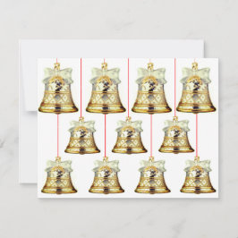 シルバーベルと金ゴールドベルクリスマスカード ノートカード