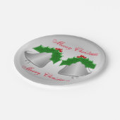 シルバーベルの銀によって着色されるクリスマス ペーパープレート (アングル)