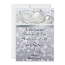 シルバーベルクリスマス結婚式招待状
