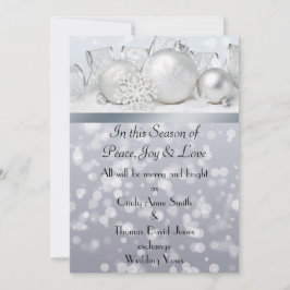 シルバーベルクリスマス結婚式招待状 招待状