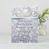 シルバーベルクリスマス結婚式招待状 招待状 (スタンド正面)