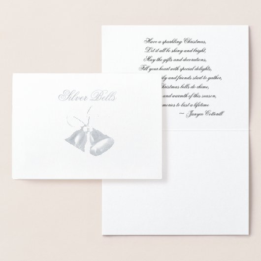 シルバーベルゴールドフォイルクリスマスカード 箔カード (ディスプレー)