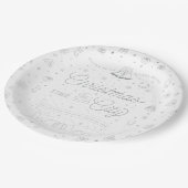 シルバーベルズクリスマス9"紙プレート ペーパープレート (アングル)