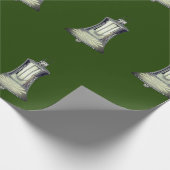 シルバーベルズグリーンラッピング紙 ラッピングペーパー (角)