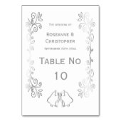 シルバーベルズスクロールワーク結婚デザイン テーブルナンバー (正面)