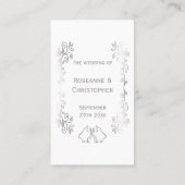 シルバーベルズスクロールワーク結婚デザイン プレイスカード (裏面)