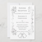 シルバーベルズスクロールワーク結婚式レセプション 招待状 (正面)