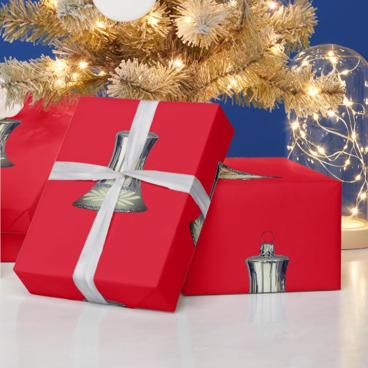 シルバーベルズレッドラッピング紙 ラッピングペーパー (クリスマス)