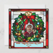 シルバーベルフェイクステンドグラスのクリスマスカード (裏面)