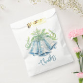 シルバーベルモノグラムの葉の結婚水色 フェイバーバッグ (封をした状態)