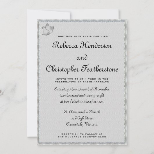 シルバーベル交響楽団:エレガントな結婚式 招待状 (正面)