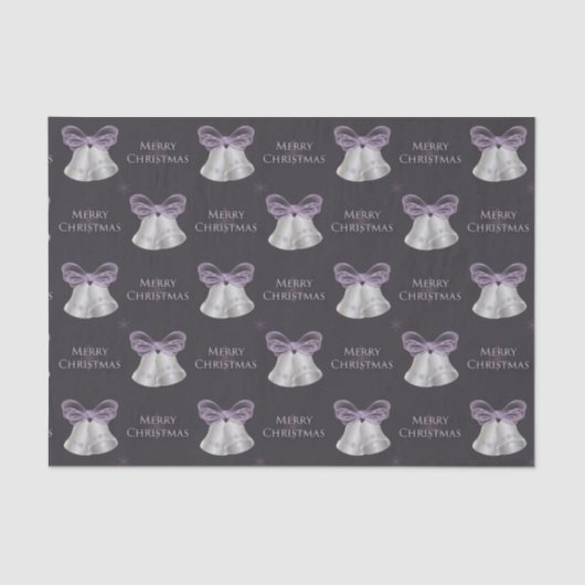 シルバーベル&パープルボウメリークリスマス 薄葉紙 (正面)