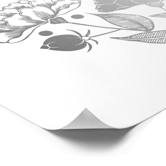 シルバーペニーエレガントリース結婚のウェルカムサイン ポスター (角)