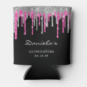 シルバーホットピンクグリッタードリップスブラックキンセアニラ 缶クーラー (正面)