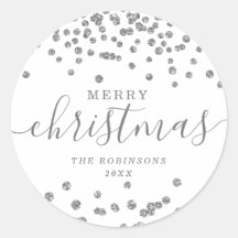 シルバーホリデークリスマスグリッター紙吹雪ホワイト