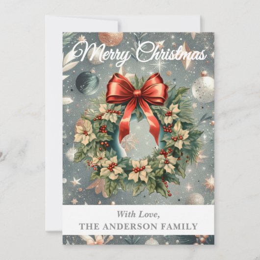 シルバーホリーベリークリスマスリース シーズンカード (正面)