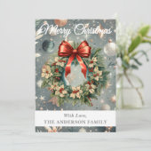 シルバーホリーベリークリスマスリース シーズンカード (スタンド正面)