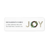 シルバーホリーベリージョイリースクリスマスアドレス ラベル (正面)