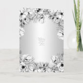 シルバーホワイトアネモネ金ゴールド幾何結婚の サンキューカード (裏面)