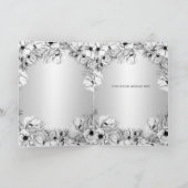 シルバーホワイトアネモネ金ゴールド幾何結婚の サンキューカード (内部)