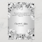 シルバーホワイトアネモネ金ゴールド幾何結婚の メニュー (裏面)