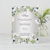 シルバーホワイトアネモネ金ゴールド幾何結婚の メニュー (スタンド正面)