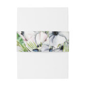 シルバーホワイトアネモネ金ゴールド幾何結婚の 招待状ベリーバンド (裏面例)