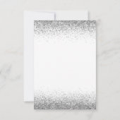 シルバーホワイトエイジ誕生日グリッター モダン 招待状 (裏面)