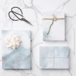 シルバーホワイトグランジ金ゴールドブ絵を描ルー ラッピングペーパーシート