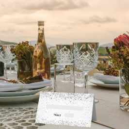 シルバーホワイトグリッターの輝結婚き プレイスカード