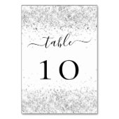 シルバーホワイトグリッターキラキラ テーブルナンバー (正面)