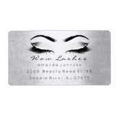 シルバーホワイトグレーグリッターメイクアップ発汗延長 ラベル (正面)