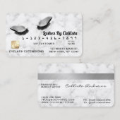 シルバーホワイトグレー大理石グリッターラッシュクレジット 名刺 (正面/裏面)