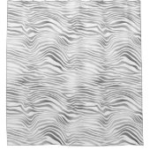 シルバーホワイトゼブラ印刷 シャワーカーテン (正面)